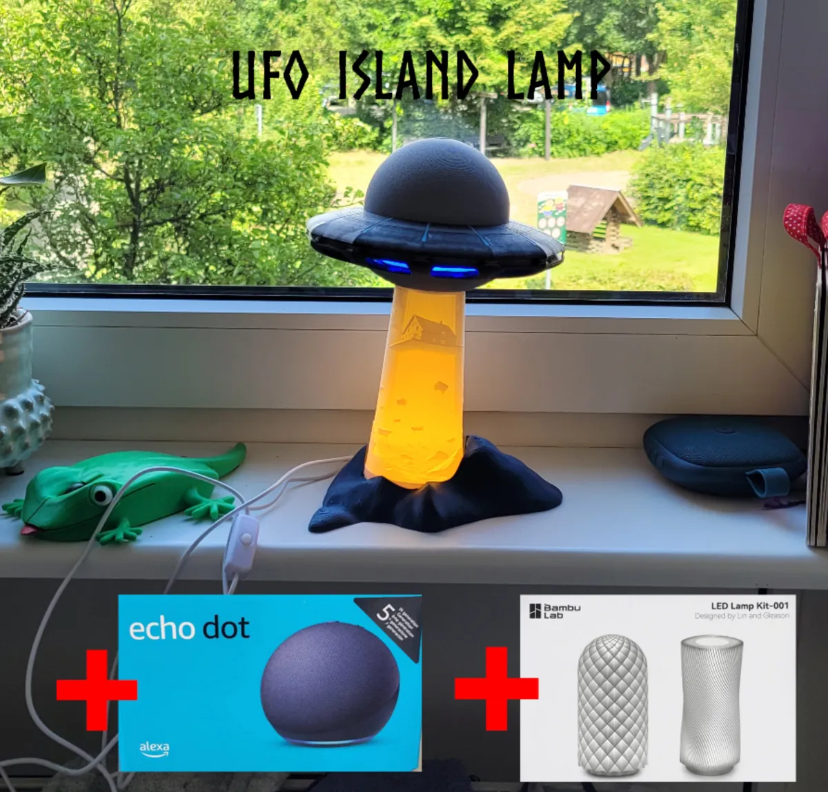 UFO Island Litho Lamp + Alexa Echo + Led Kit 001