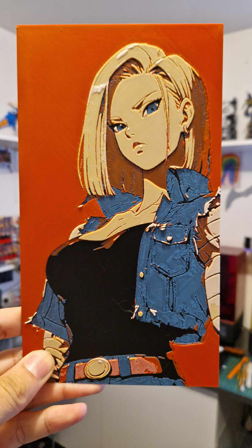 Dragon Ball Z - Android 18 / C-18 Hueforge, photo 2 of 4 - Dragon Ball Z - Android 18 / C-18 Hueforge Generative Art