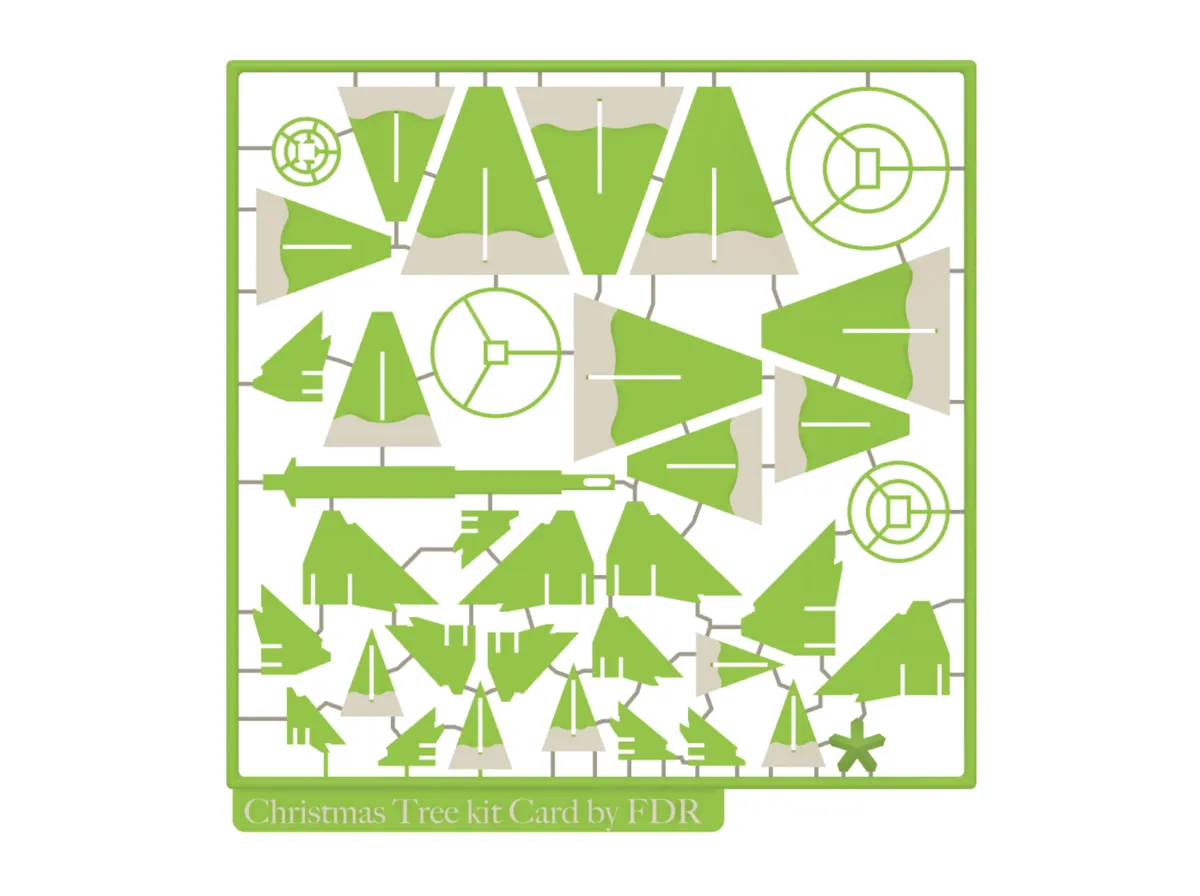 Snowy Christmas Tree kit card - large, photo 2 of 4 - Snowy Christmas Tree kit card - large Household