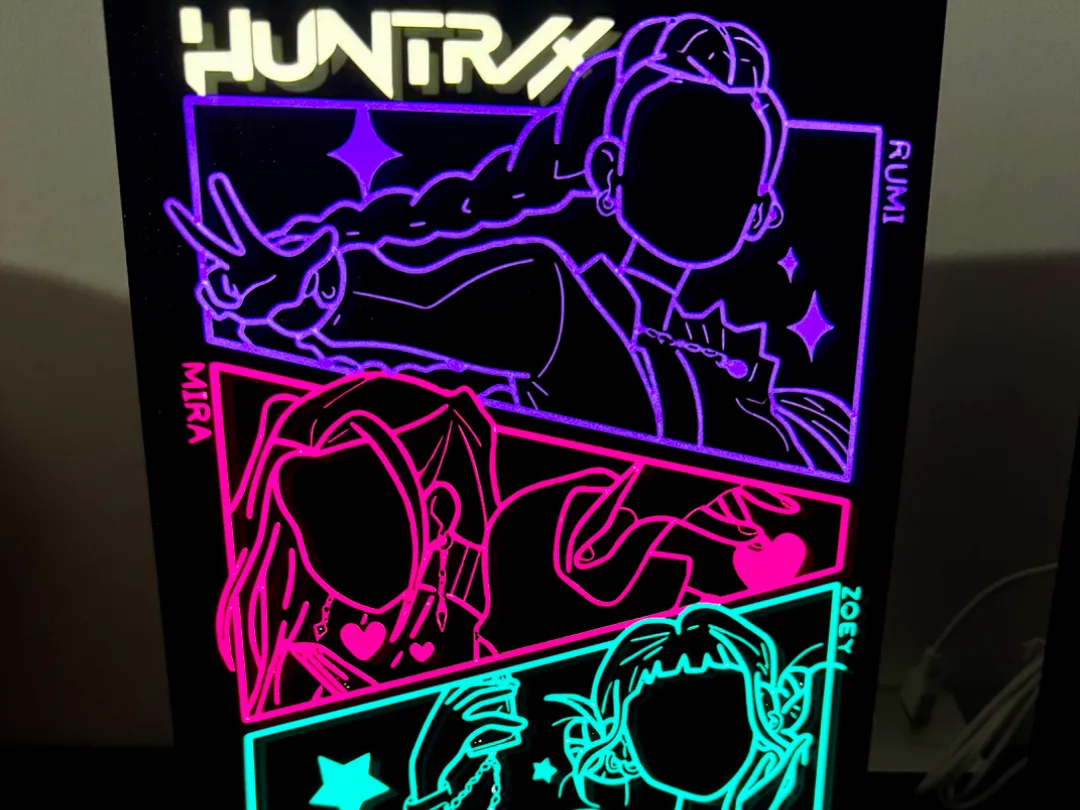 k-pop demon hunters: Huntrix LED Light up Sign
