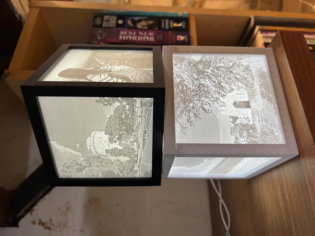 Lithophane Panel Cube Lamp, photo 3 of 4 - Lithophane Panel Cube Lamp Home Decor Items