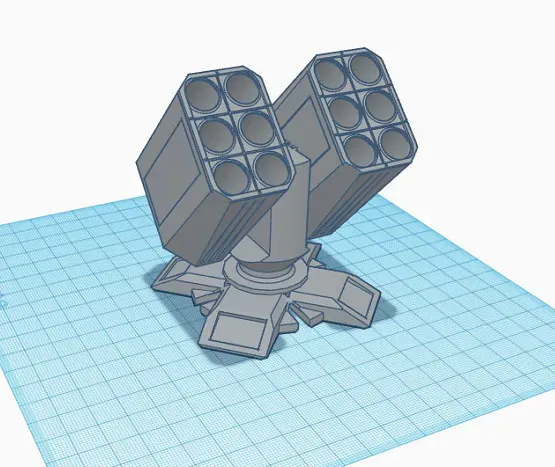 Missile Turret Pen Holder (UPDATED) - Gridfinity