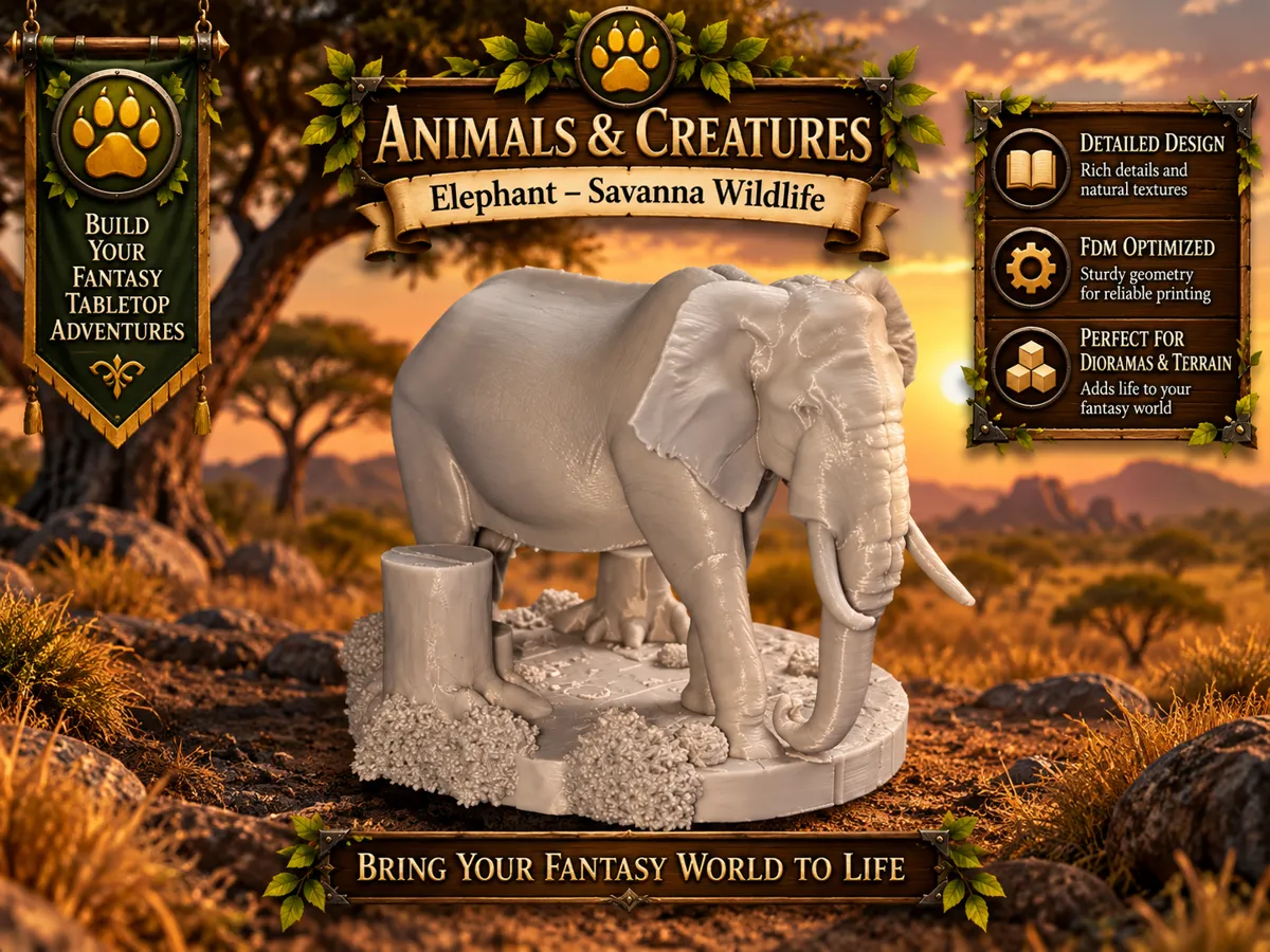 Elephant, Savanna Wildlife Miniature