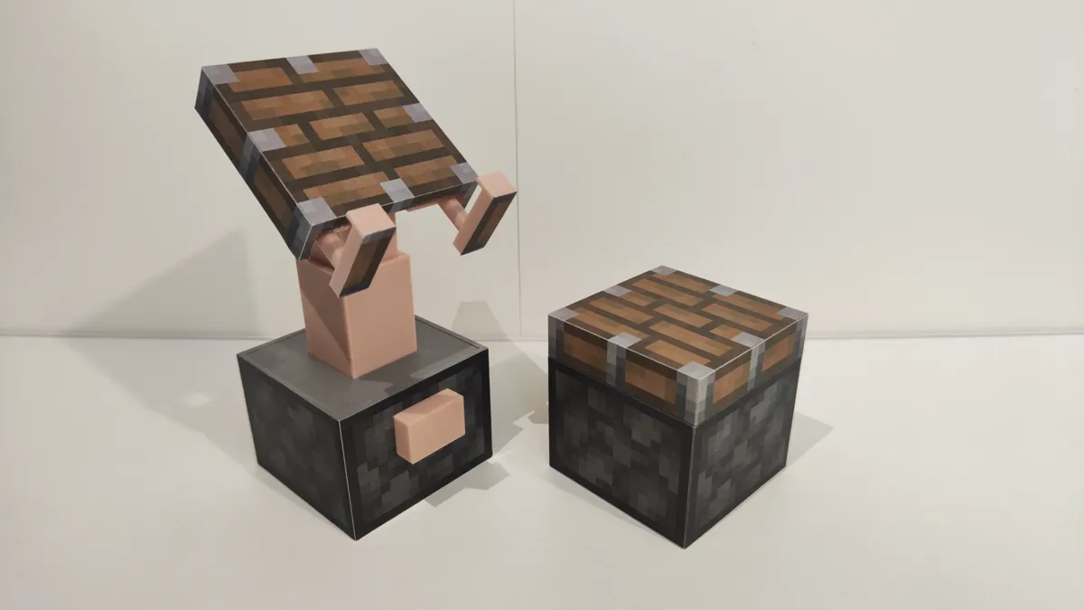 MInecraft piston with a button, photo 3 of 4 - MInecraft piston with a button Figurines & Collectibles