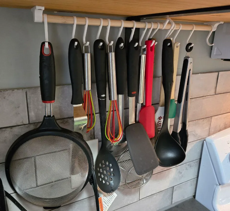 Kitchen Utensil 1/2" Dowel Hook System - Coat, Towel & Wall Hooks, in stock