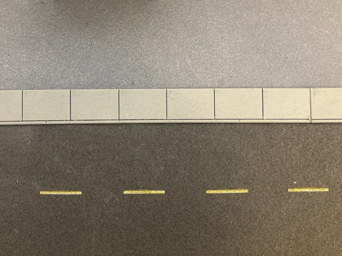 Sidewalk: HO 1/87 & 1/64 scale