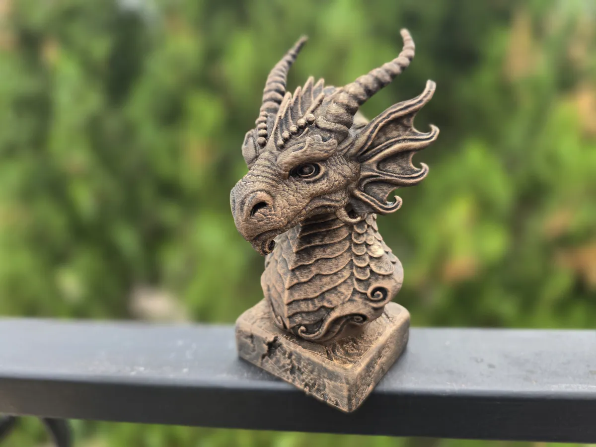 WATER DRAGON BUST, photo 4 of 4 - WATER DRAGON BUST Figurines & Collectibles