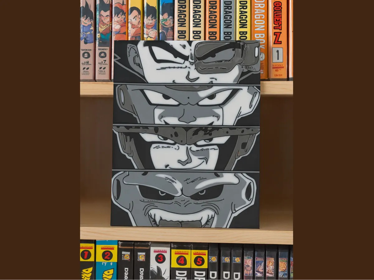 Vegeta, Freezer, Cell e Majin Bu in un solo quadro