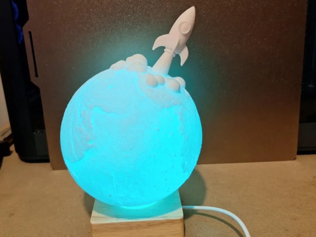 Rocket Ship Moon lamp