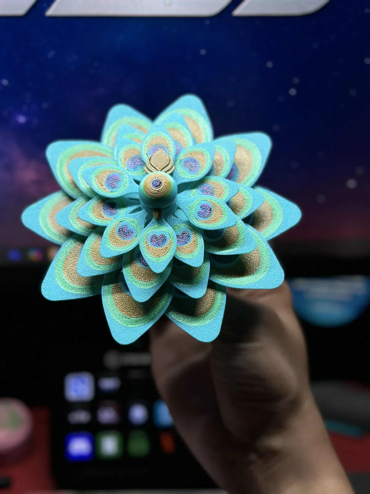 Peacock Spiral Spinner V2 Fidget, photo 2 of 2 - Peacock Spiral Spinner V2 Fidget Fidget & Sensory Toys