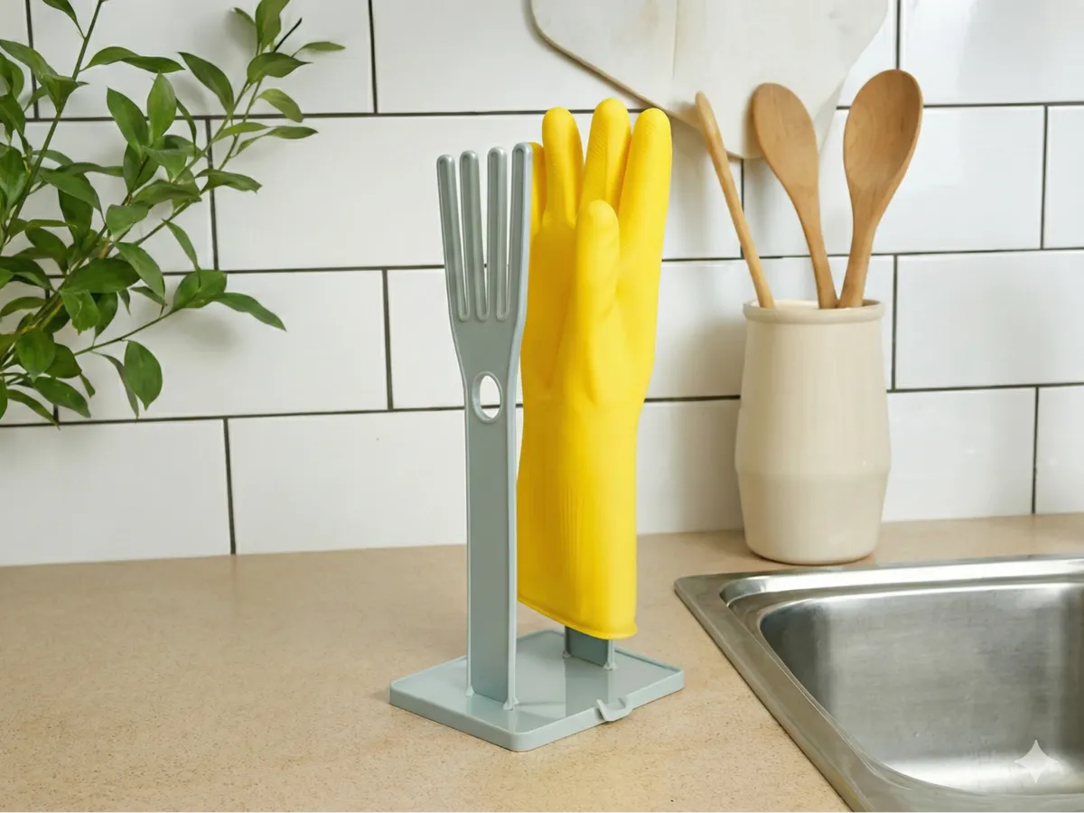Kitchen Rubber Glove Holder and Holder