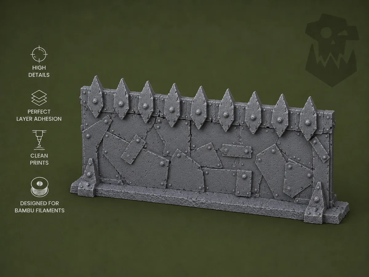 Ork Scrap Wall, Armored Ork Barricade | Terrain
