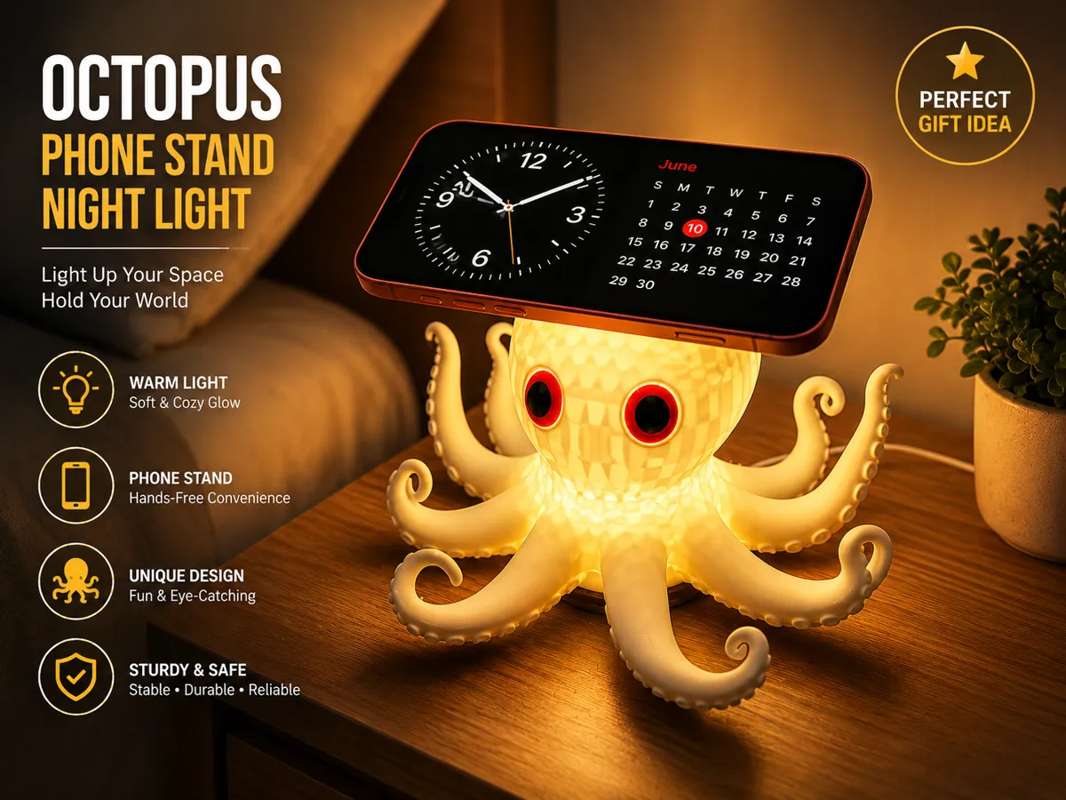 2 in 1 - Octopus Night Light + MagSafe - Home Accents, in stock in India