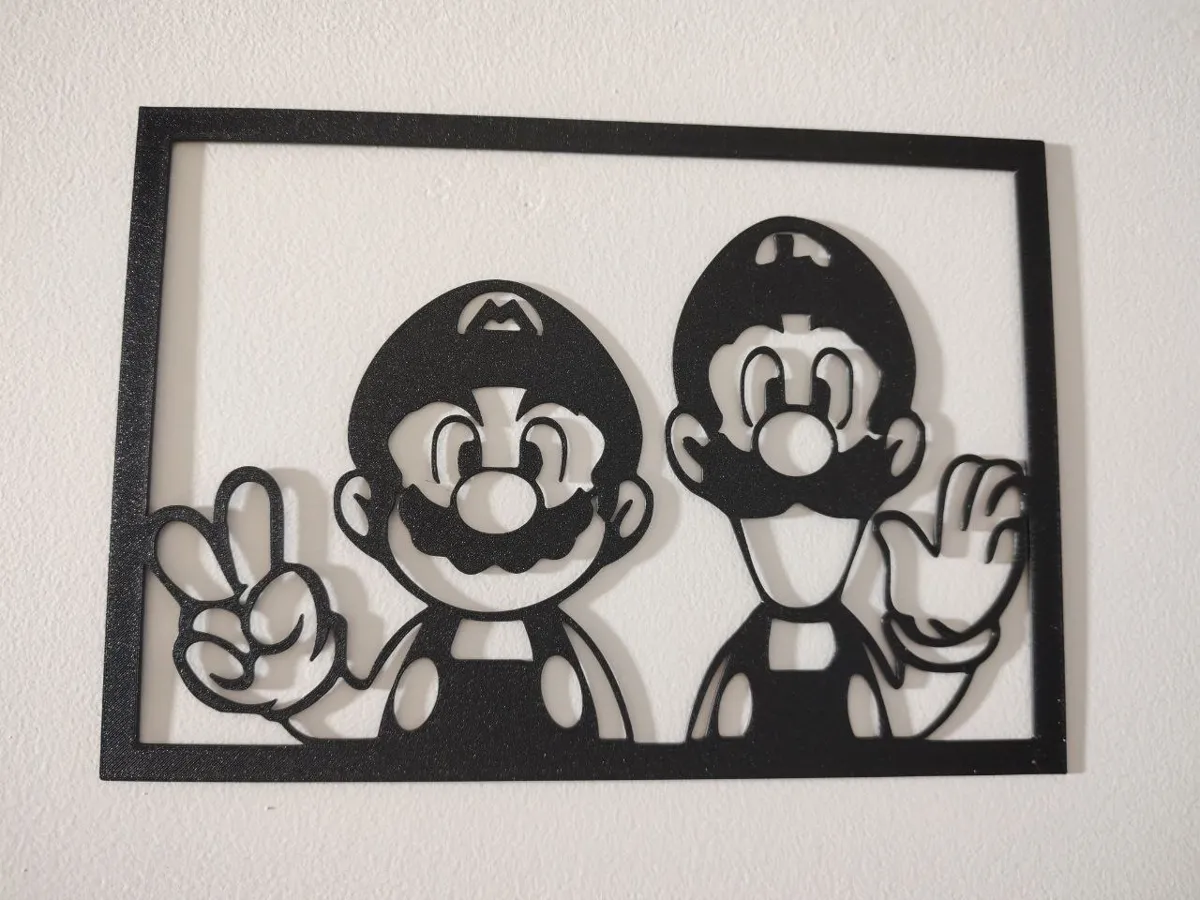 Mario and luigi wallart, photo 2 of 4 - Mario and luigi wallart Figurines & Collectibles