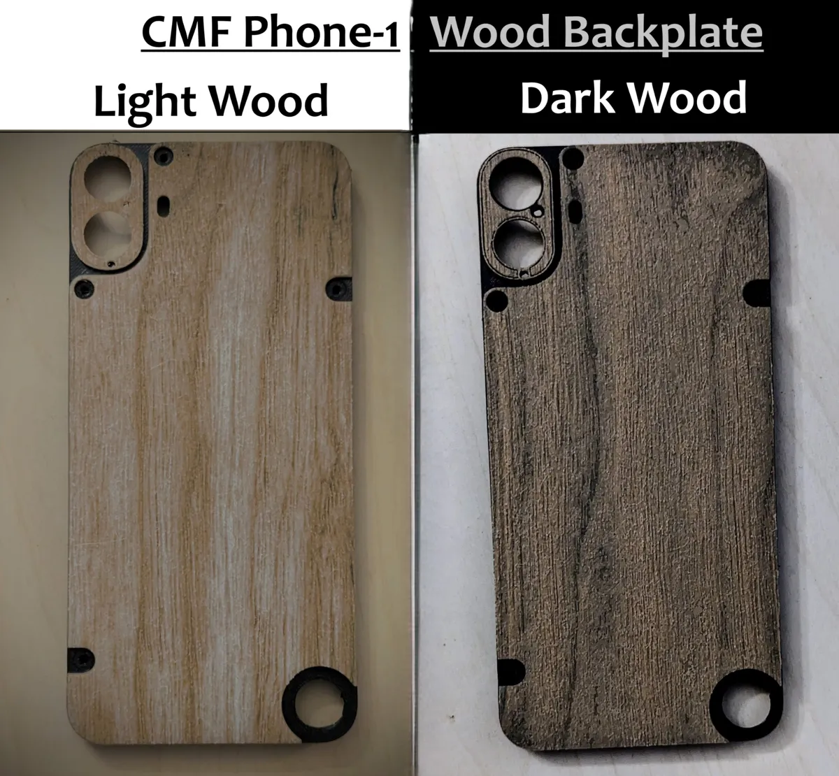 CMF Phone 1 Wood Back Cover: Light & Dark Options, photo 2 of 4 - CMF Phone 1 Wood Back Cover: Light & Dark Options Hobby & DIY