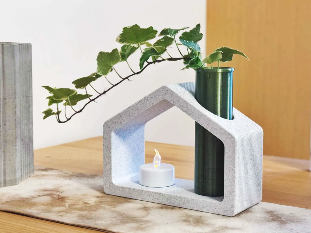 Hydroponic plant stand with candle holder