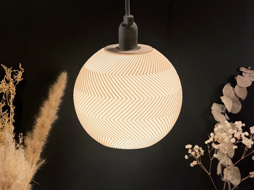 Pendant Lamp Shade | 15cm Sphere, Zigzag - Lamp Shades, in stock