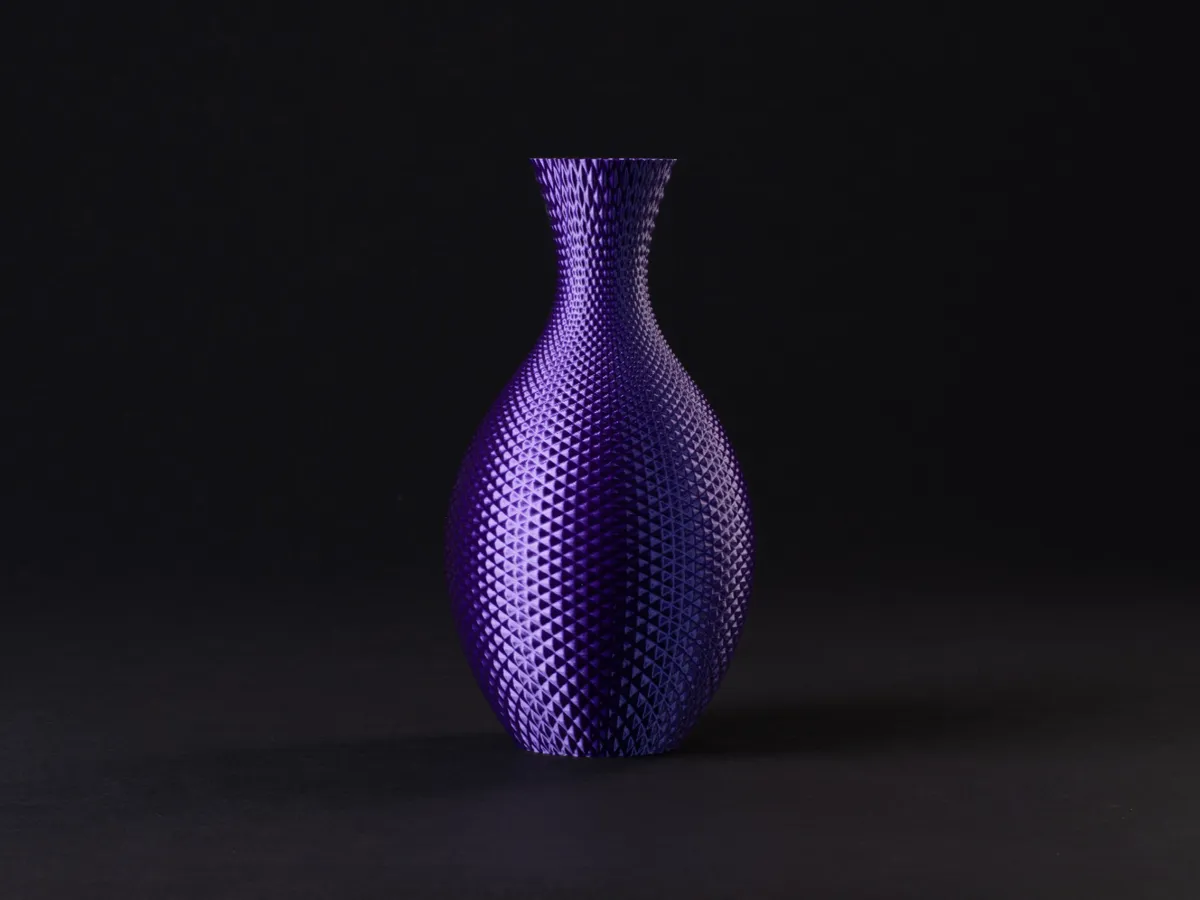 Geometric Spherical Vase with Diamond Pattern