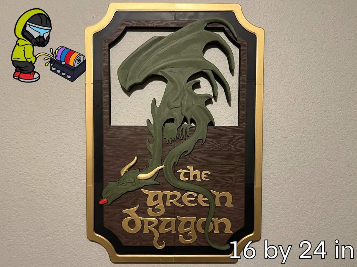 The Green Dragon Sign | 16 by 24 in