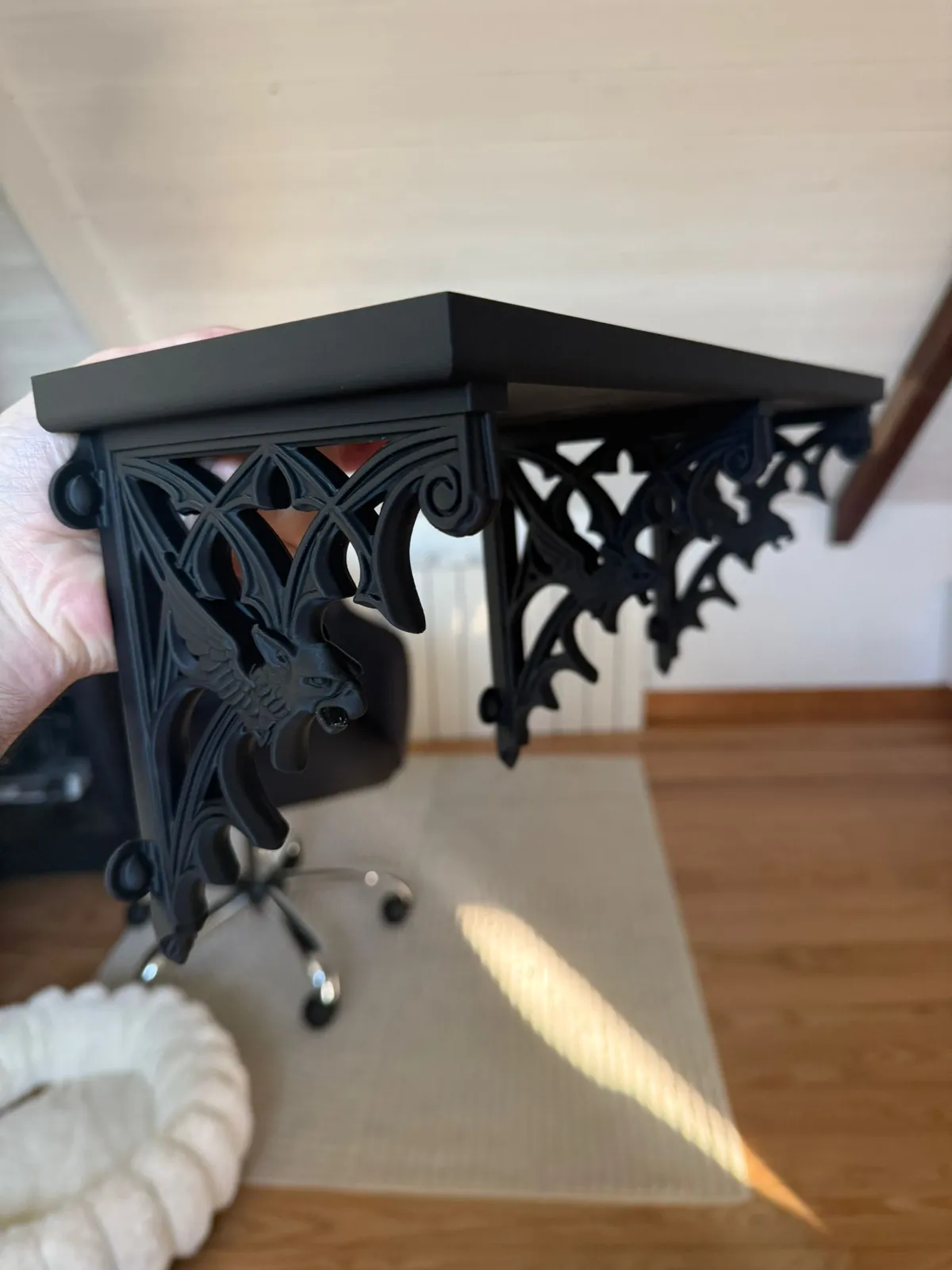 Gothic Hippogriff Wall Shelf Brackets, photo 4 of 4 - Gothic Hippogriff Wall Shelf Brackets Storage & Organisation
