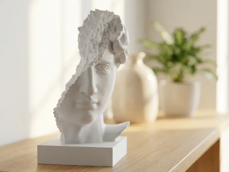 David Ruined Bust - Artistic Fractured Sculpture
