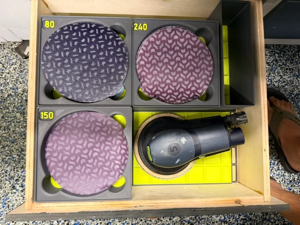 Sandpaper gridfinity stackable - 6 inch / 150 mm