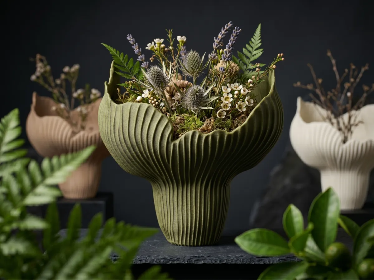BloomFlare Vase, Organic Flared Flower Vase