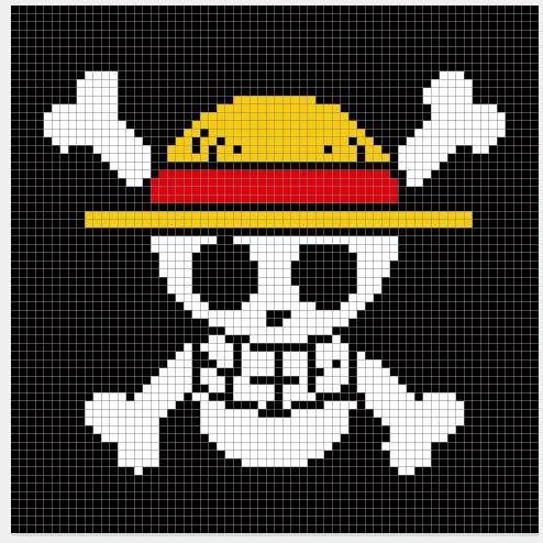 Pixel Art One Piece Logo Monkey D. Rufy, photo 2 of 2 - Pixel Art One Piece Logo Monkey D. Rufy Home Decor Items