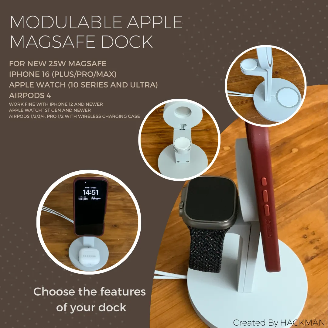 Modular Apple MagSafe Charging Dock, photo 2 of 4 - Modular Apple MagSafe Charging Dock Hobby & DIY