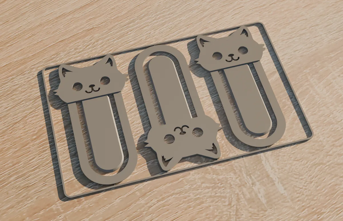 Cat bookmark kit card