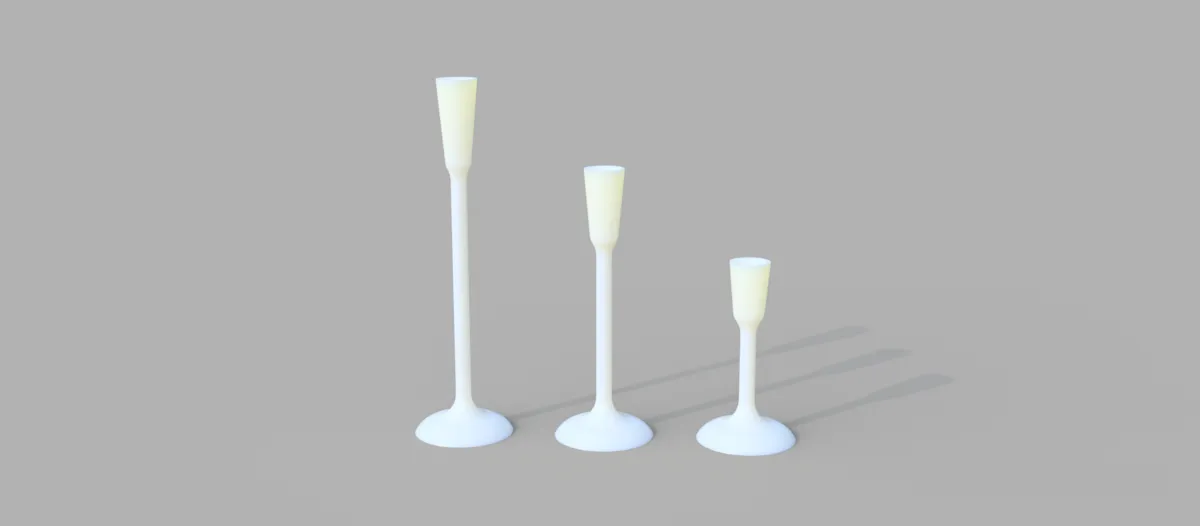Set of 3 Simple Candlesticks