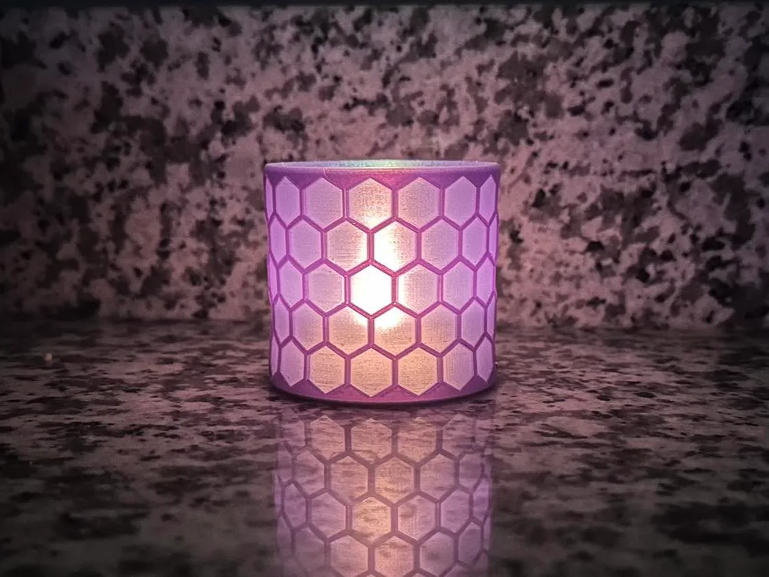 Hex Detail Tealight Holder - Mini Lantern