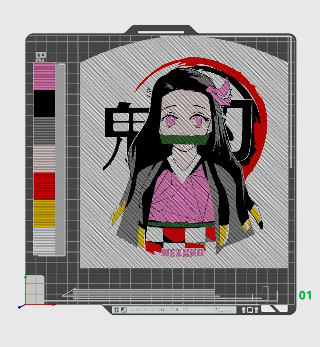 Light Box of Nezuko Kamado from Demon Slayer 8-color, photo 2 of 2 - Light Box of Nezuko Kamado from Demon Slayer 8-color Art