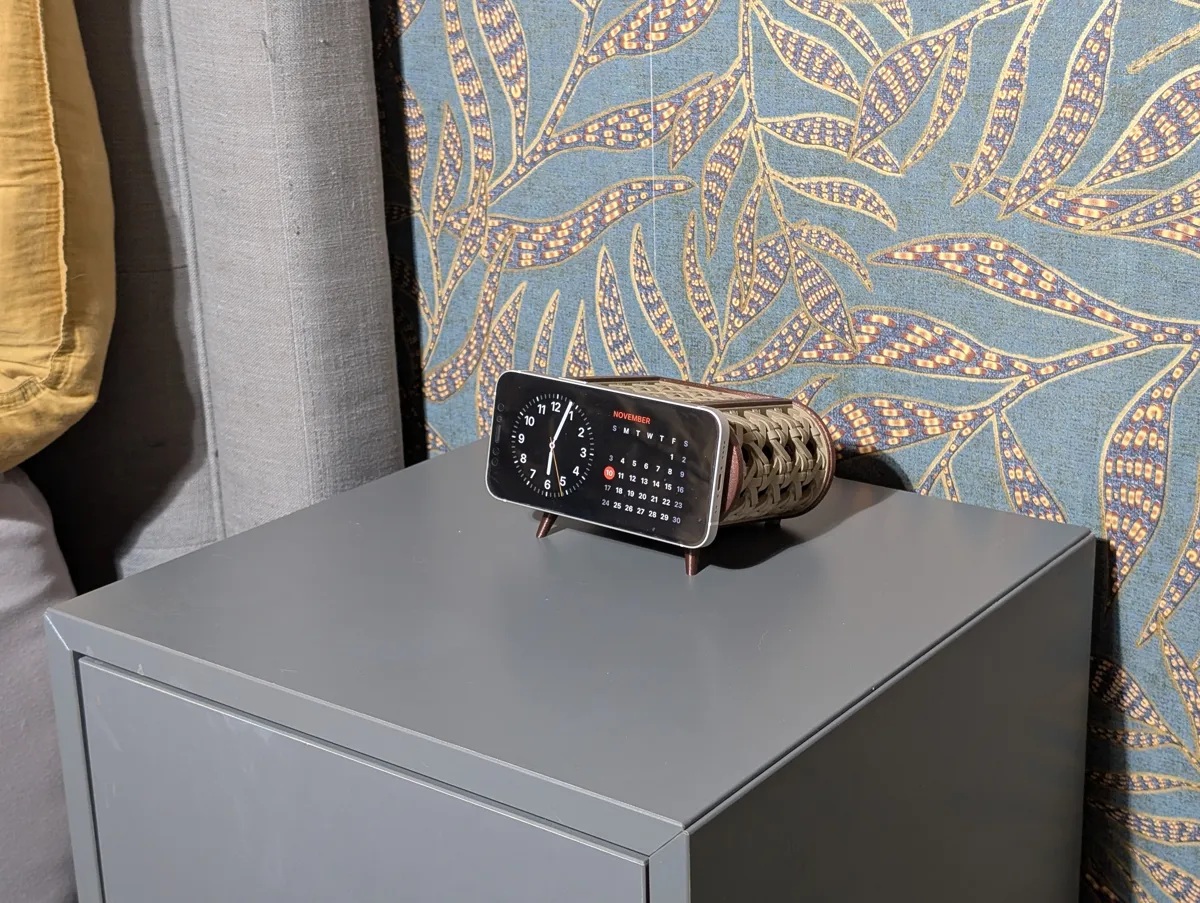 The Woven Stand: Rattan-Inspired MagSafe Charger, photo 2 of 4 - The Woven Stand: Rattan-Inspired MagSafe Charger Household