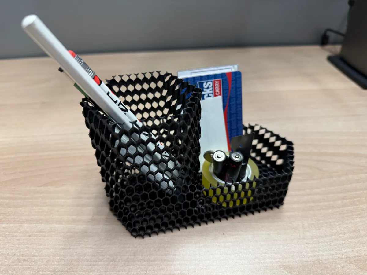 Mind blowing see through pen-holder (honeycomb) - Rotating & Multi-compartment, in stock