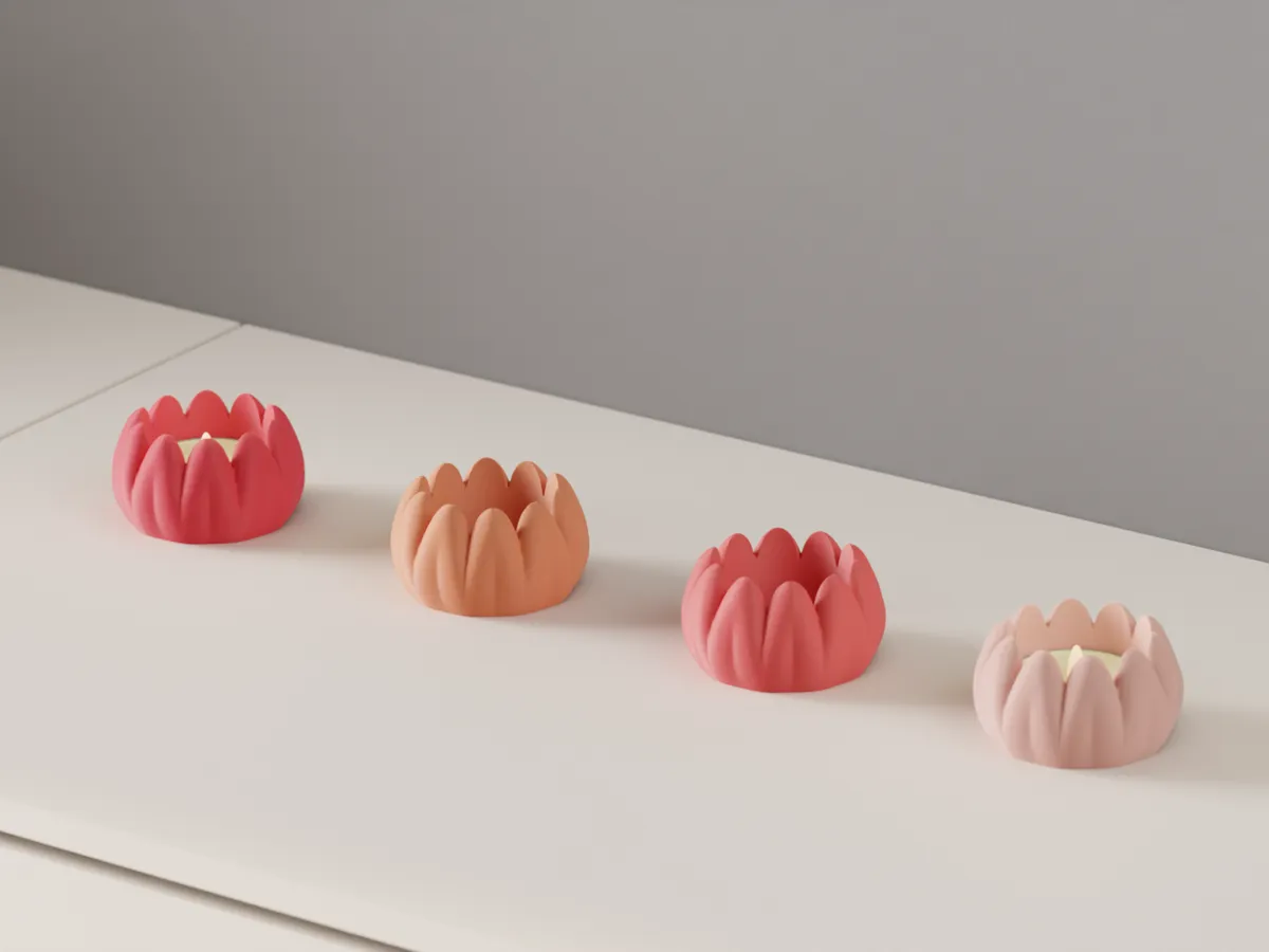 Tealight Holder. Floral Tulip LED Candle stand - Tealight Holders, in stock