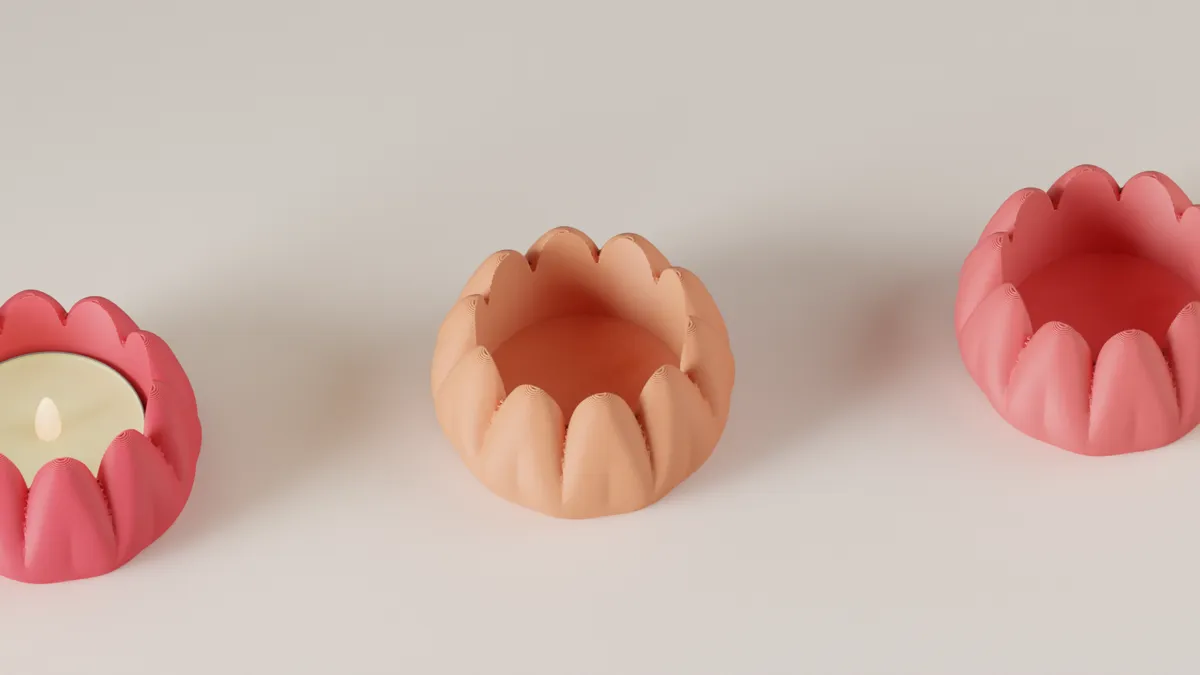 Tealight Holder. Floral Tulip LED Candle stand, photo 3 of 4 - Tealight Holder. Floral Tulip LED Candle stand Home Decor Items