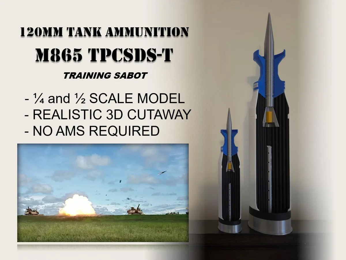 M865 Training Sabot 120mm Tank Round Cutaway Model