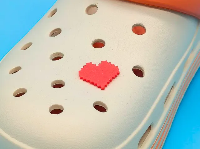 8-Bit Zelda Pixel Heart Croc Charm