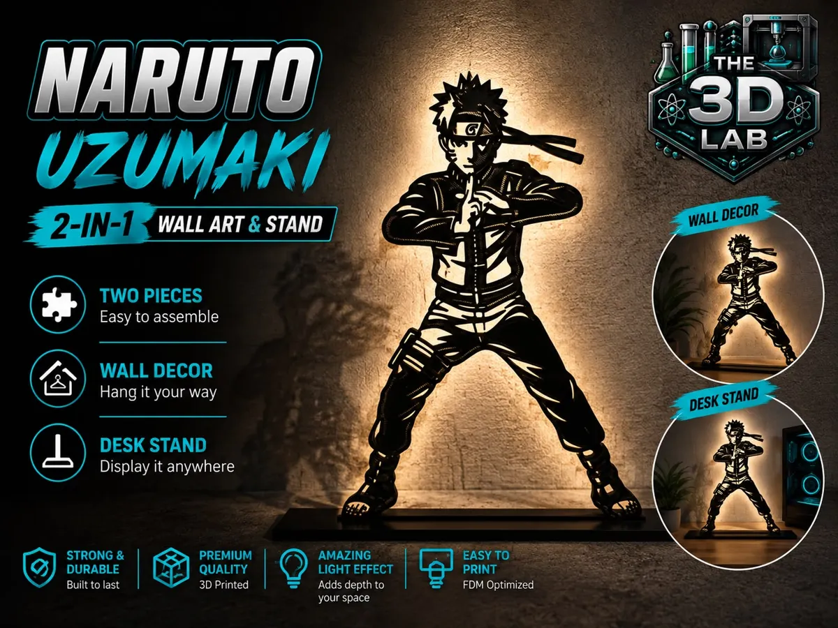 Naruto Uzumaki, 2-in-1 Wall Art & Display Stand, photo 2 of 3 - Naruto Uzumaki, 2-in-1 Wall Art & Display Stand Home Decor Items