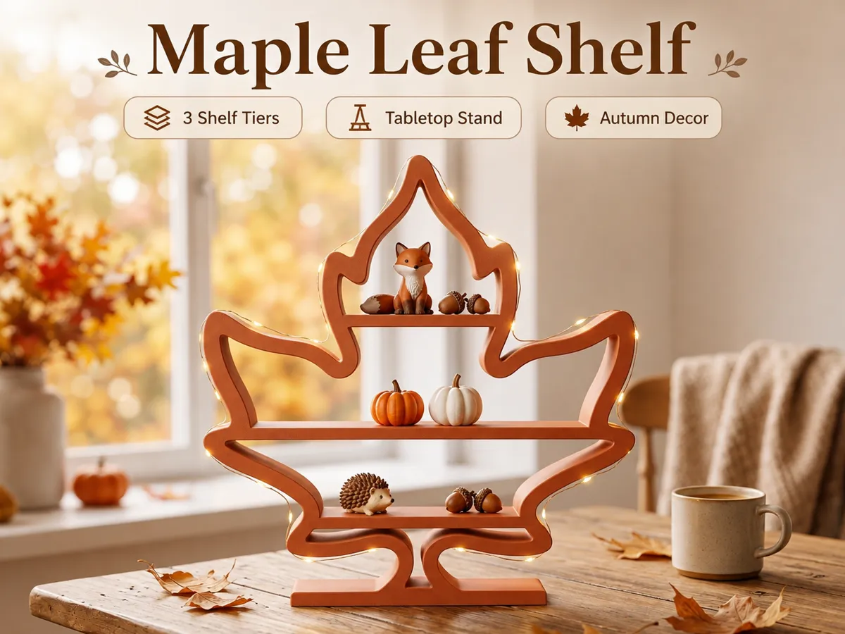 Maple Leaf Shelf, 2 & 3 Tier Autumn Display Decor - Festivities, in stock in India