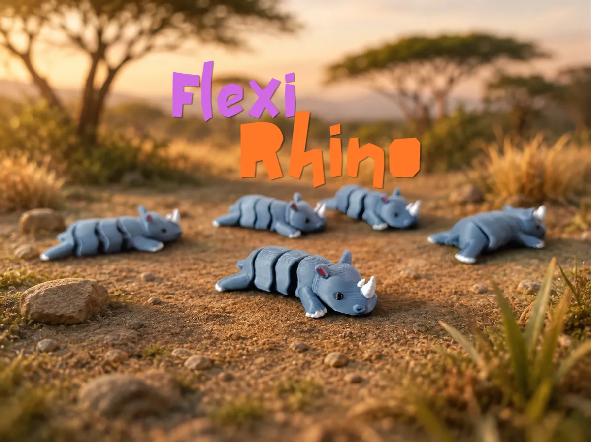 Flexible & Articulated Rhino - Articulated Animals, in stock