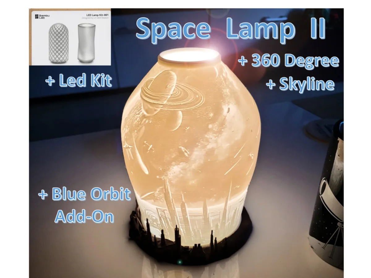 Space Lamp II - 360 Degree Lithophane Diorama - Photo Art & Lithophanes, in stock in India