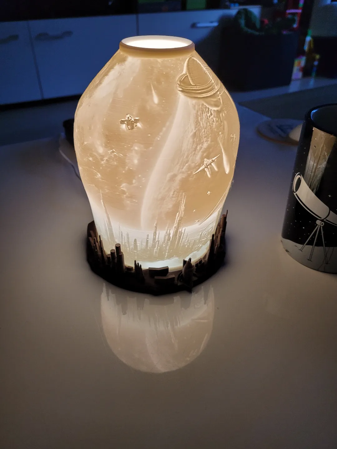 Space Lamp II - 360 Degree Lithophane Diorama, photo 2 of 4 - Space Lamp II - 360 Degree Lithophane Diorama Generative Art