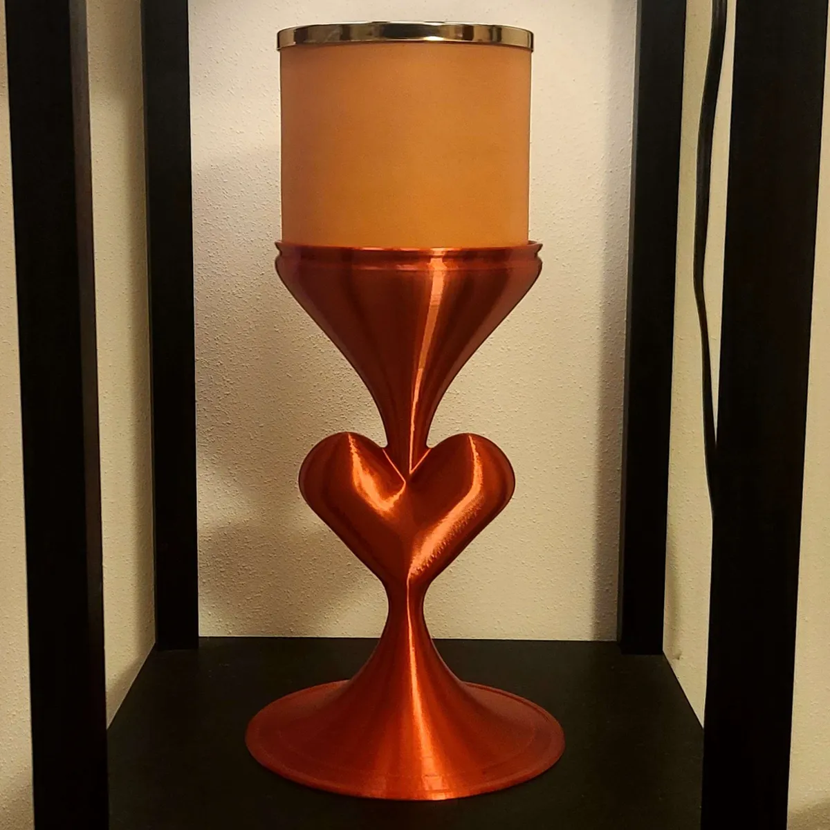 Flowing Heart Candlestick - Fits Bath And Body Works 3 Wick Candles - MW Free Exclusive!