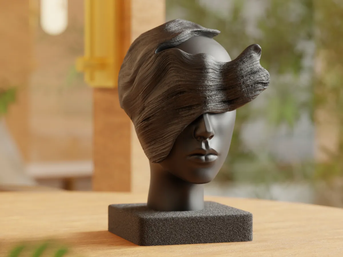 Waves of Thought Sculpture, Abstract Female Head