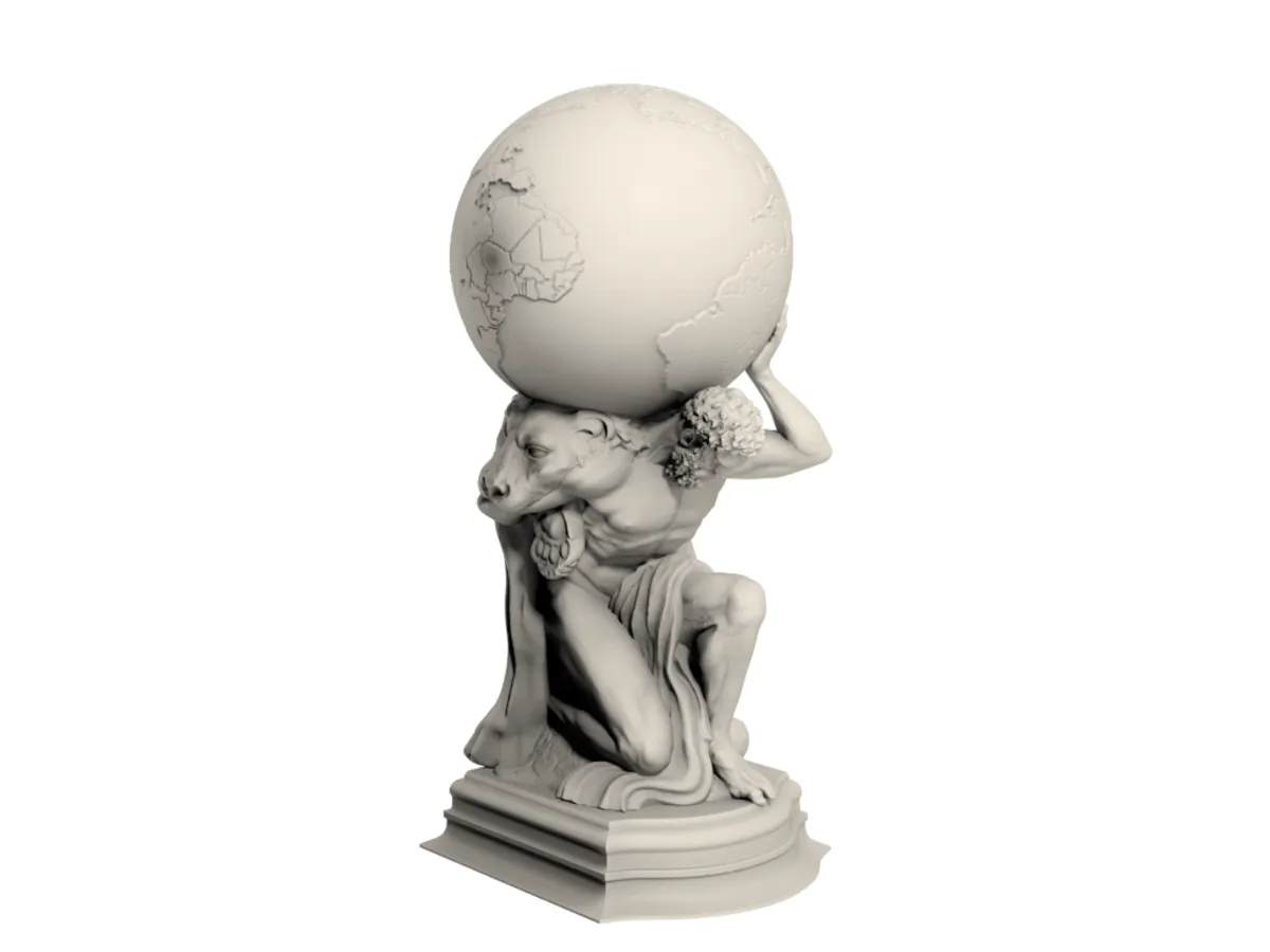 Hercules Holding the World Sculpture