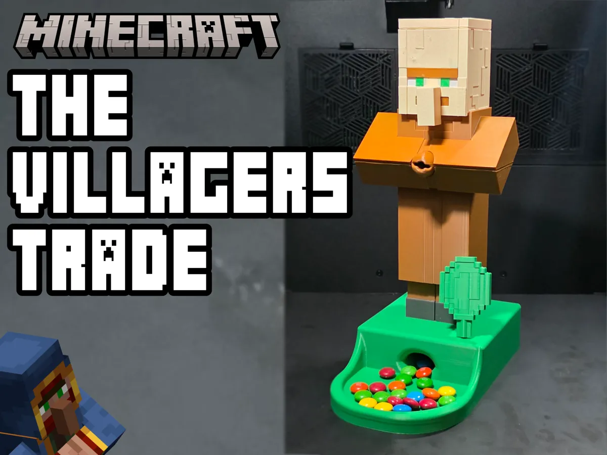 The Villagers Trade - Minecraft Candy Dispenser - Steve, Alex & Characters, in stock