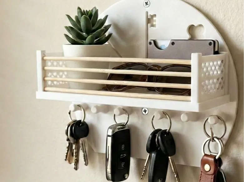 Elegant Hybrid Key Organizer & Entryway Shelf