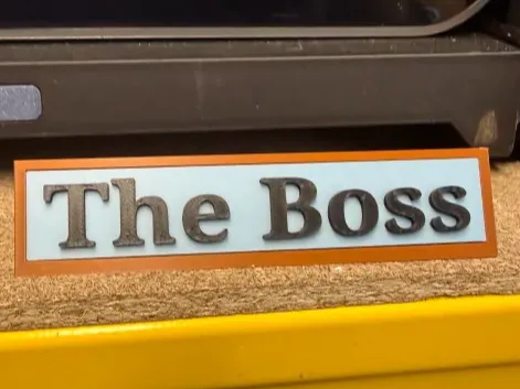 The boss name plate